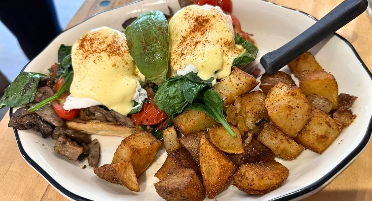 California Benedict at Sneakers Bistro in Winooski, VT