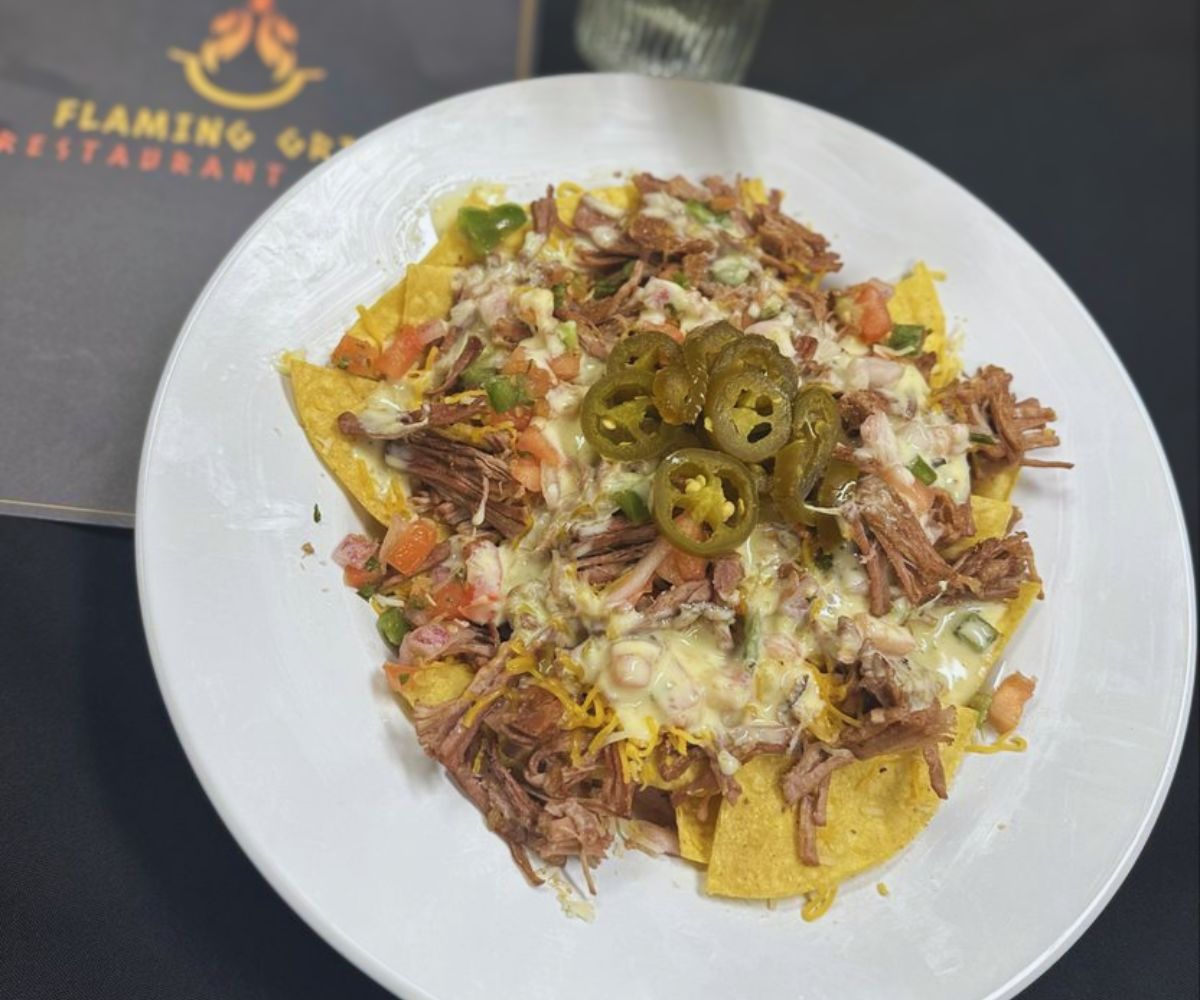 brisket nachos at Flaming Grill in Maple Hill, KS