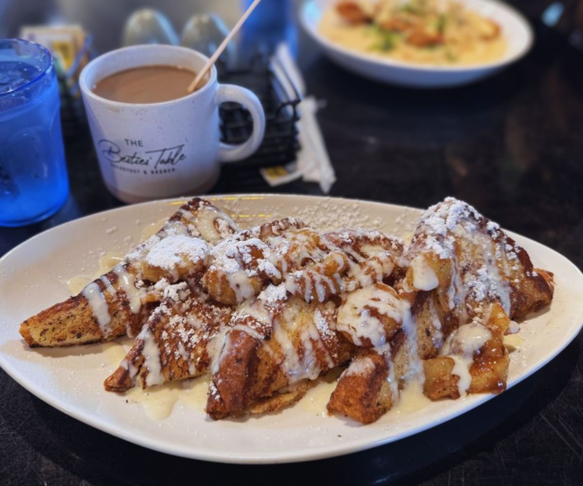 banana nut french toast at Besties Table in Indianapolis, IN