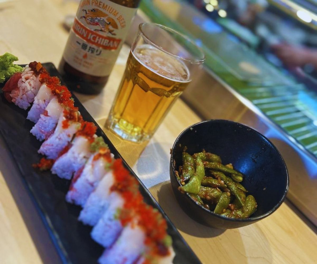 Yellowtail Sushi and Sake - The Sumo Roll & Beer