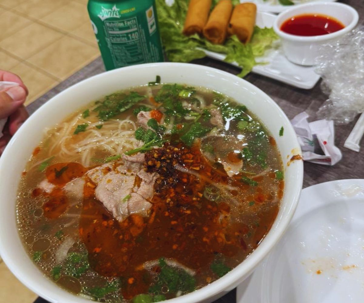 Pho M&N - Rare Steak Pho & Spring Rolls