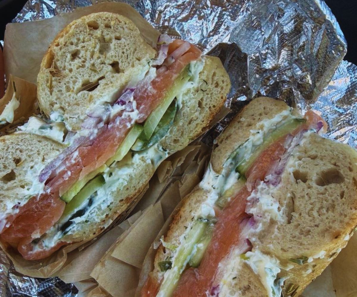 Breadhive Bakery & Cafe - The Britney Breakfast Sandwich - Rosemary & Salt Bagel