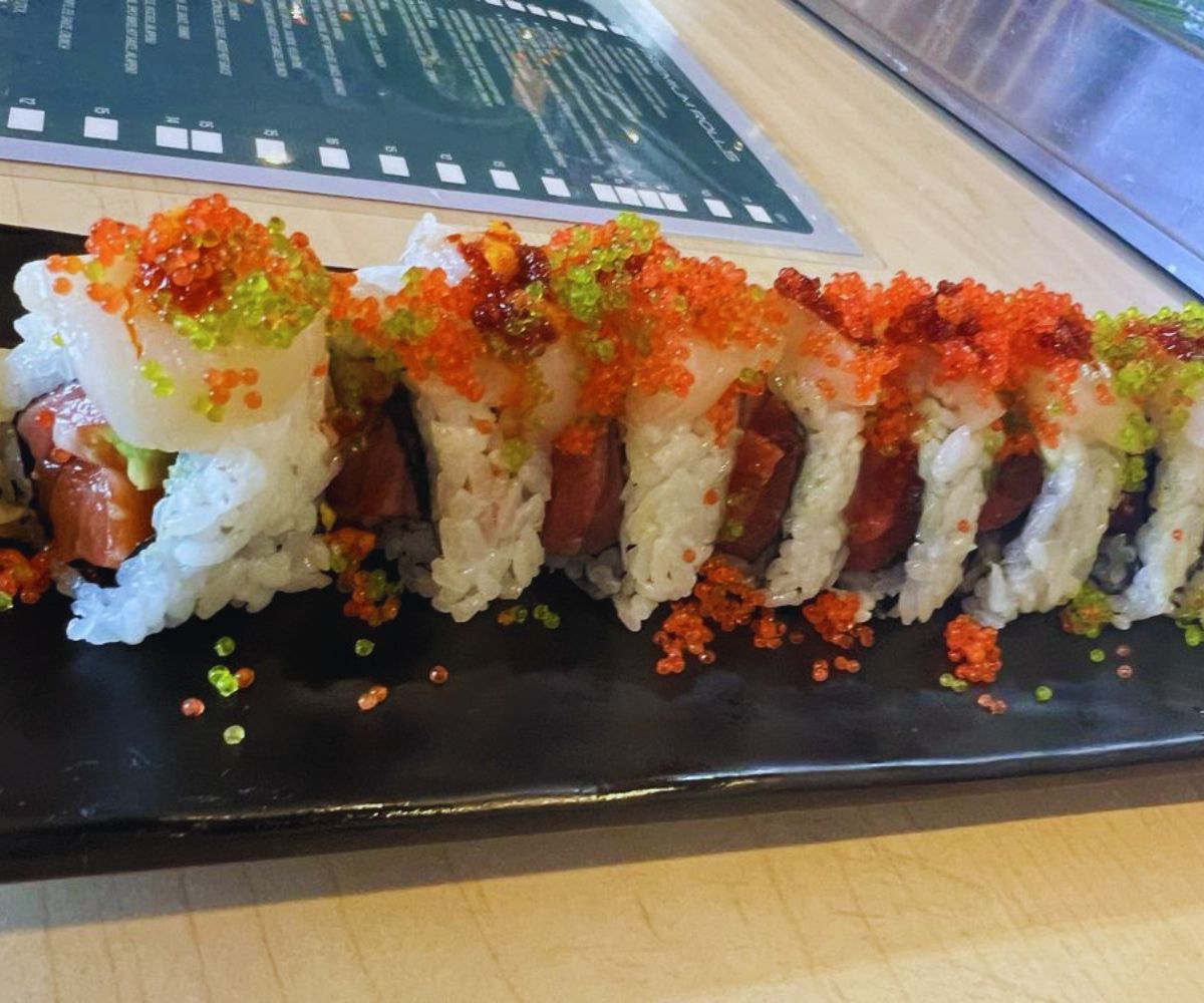Yellowtail Sushi and Sake - Big Sumo Roll - Salmon, Tuna & Scallops
