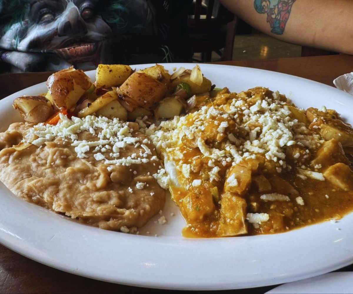 Downtown Cafe by JL - Chili Verde with Pork & Pork Belly Huevos Rancheros