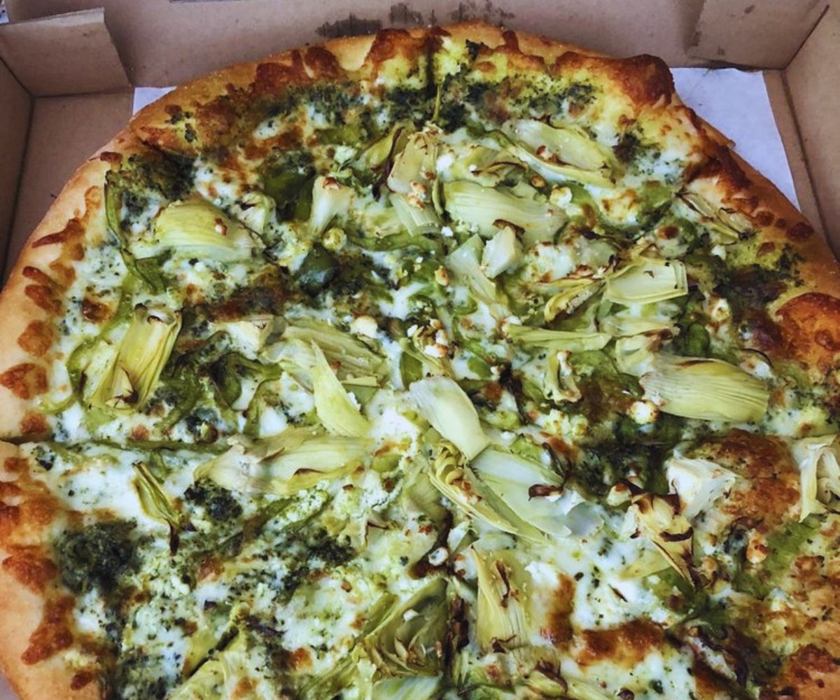 Abella Pizzeria - Pesto & Artichoke Pizza
