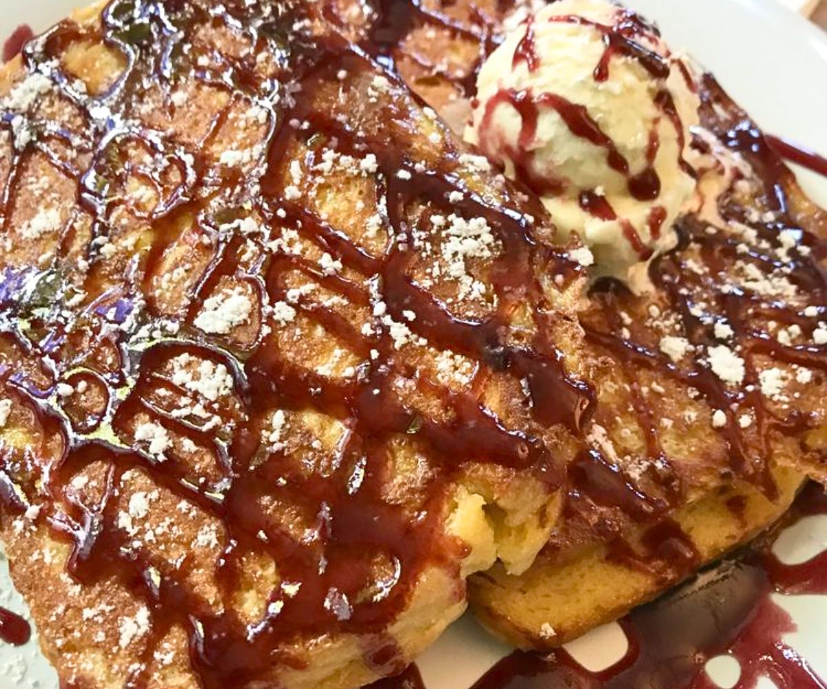 lemon ricotta stuffed French toast at Morning Glory in Ashland, Oregon