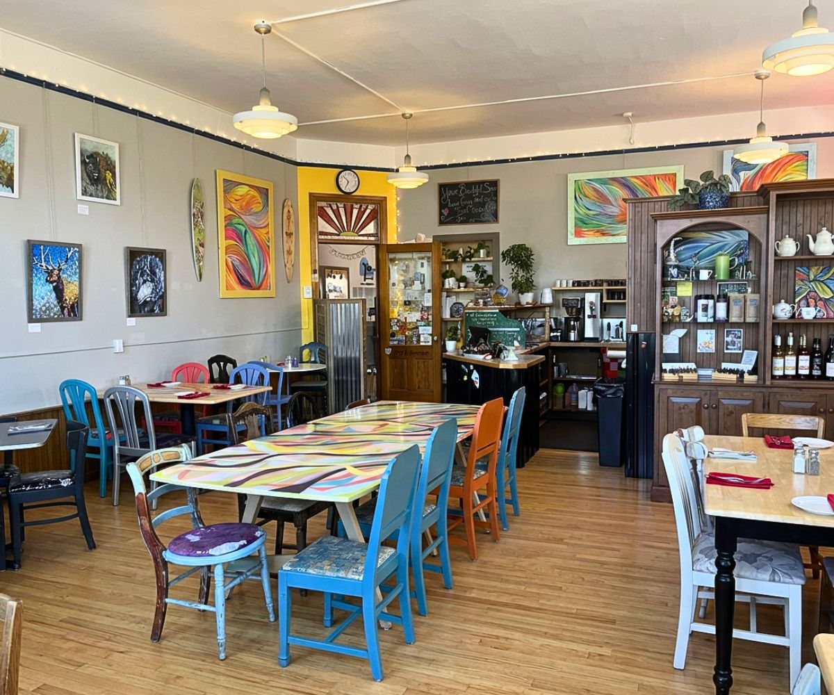 interior of Faye's Cafe in Livingston, MT