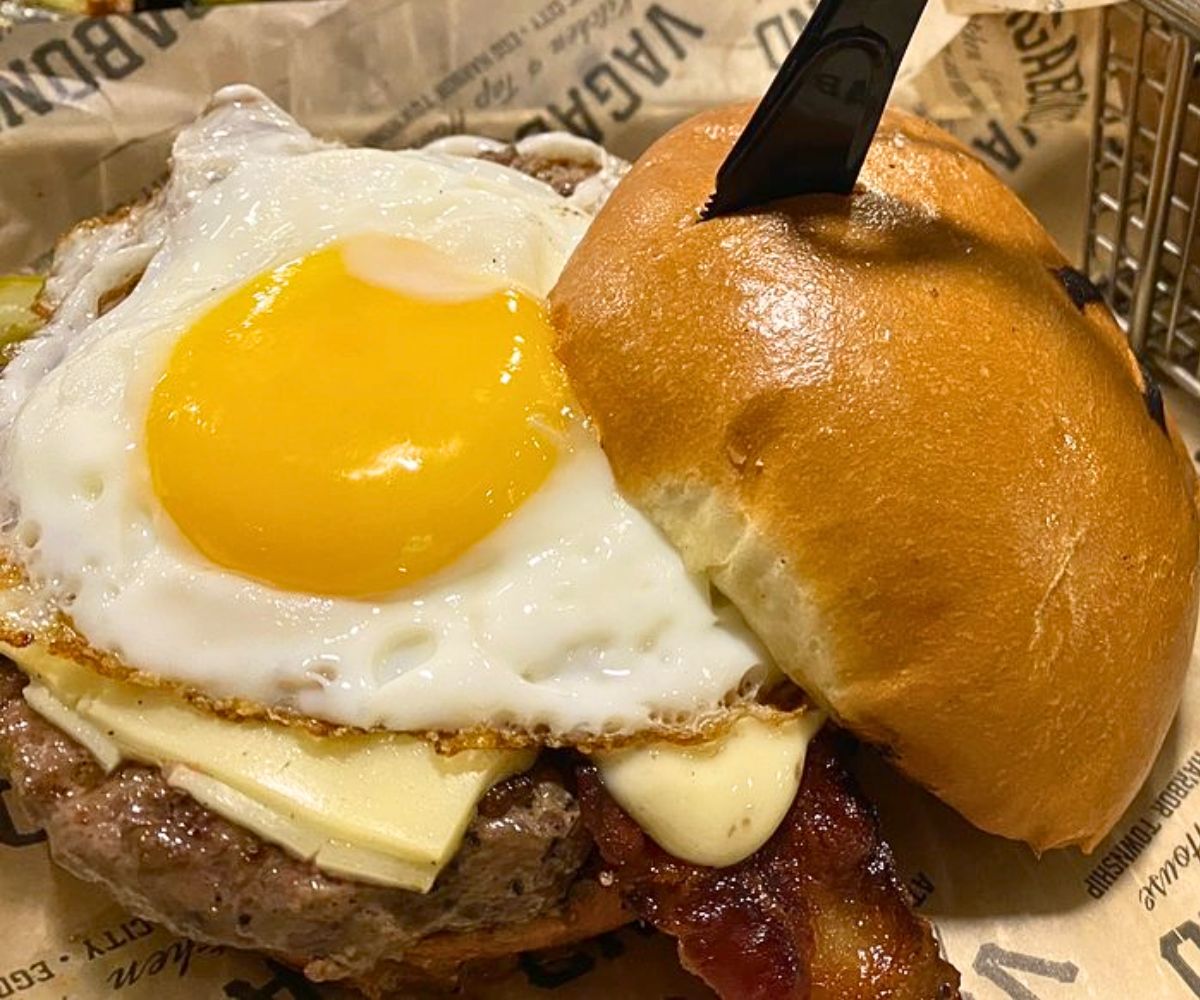 truffle burger at Vagabond Kitchen & Tap House in Atlantic City, NJ