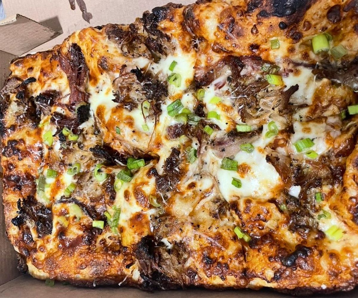 Beef Brisket Pizza at No Regrets Pizza in Greenwood, Indiana
