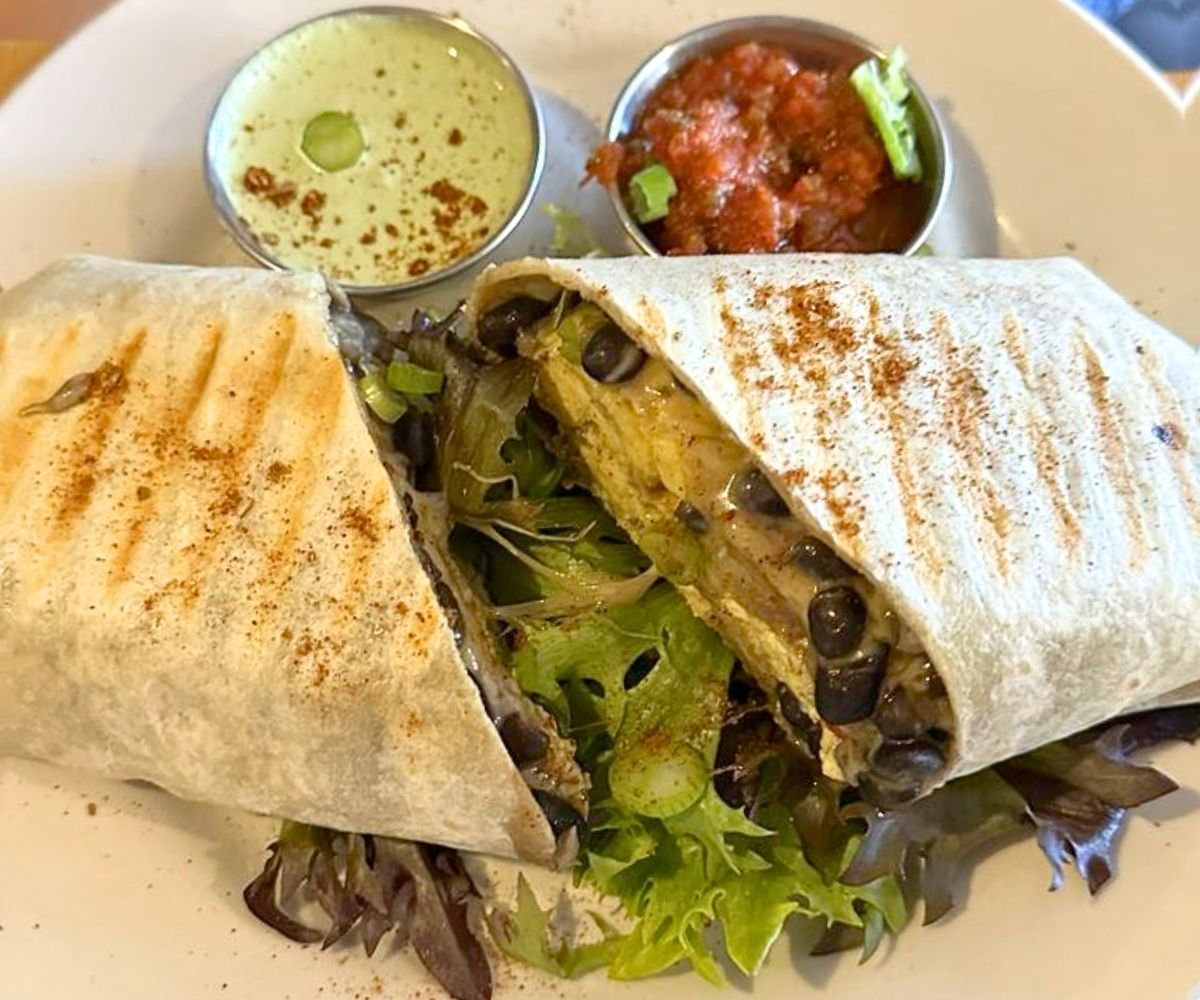 Breakfast Burrito at 3 Squares Cafe in Vergennes, Vermont