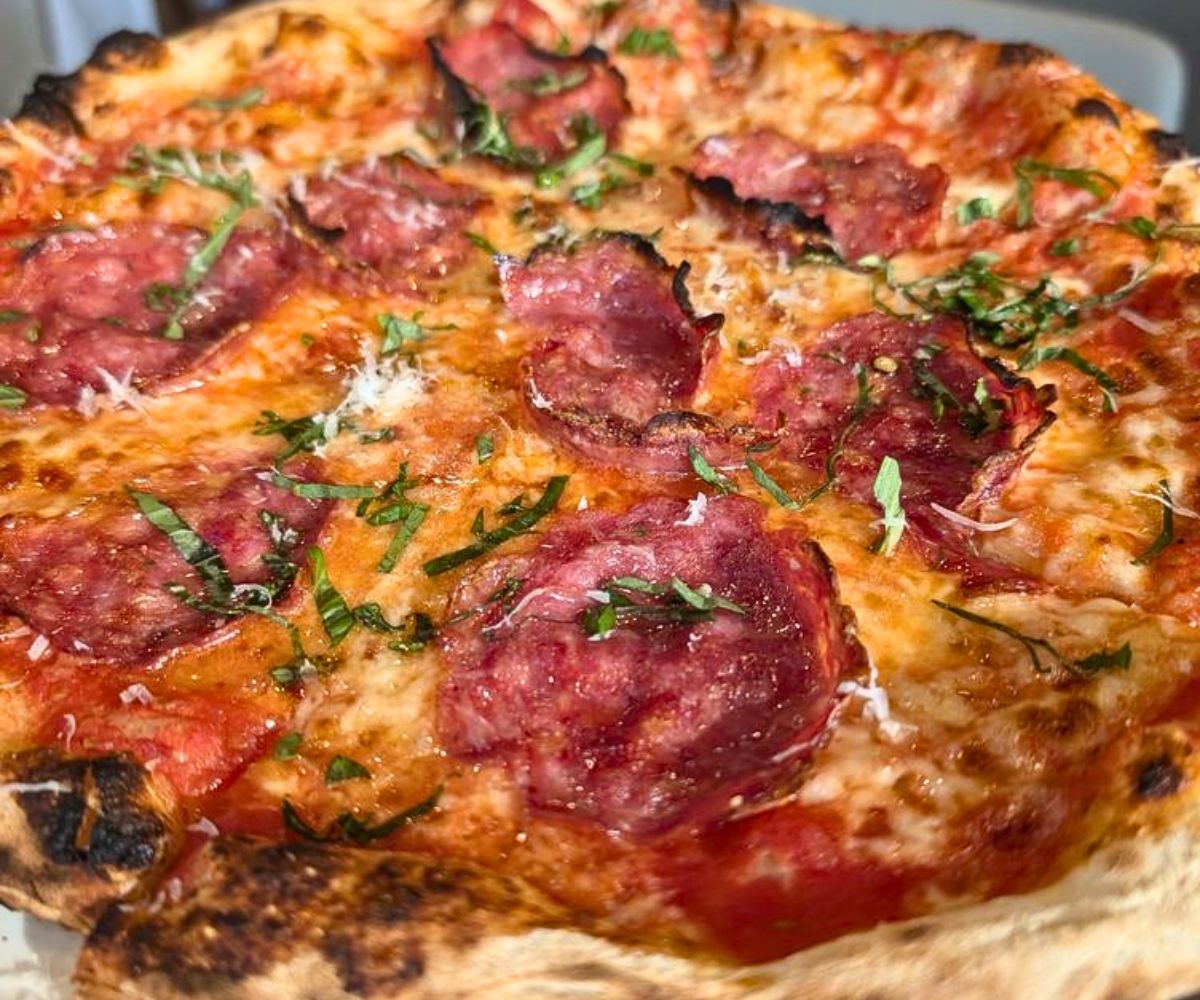 Soppressata Pizza at No Regrets Pizza in Greenwood, Indiana