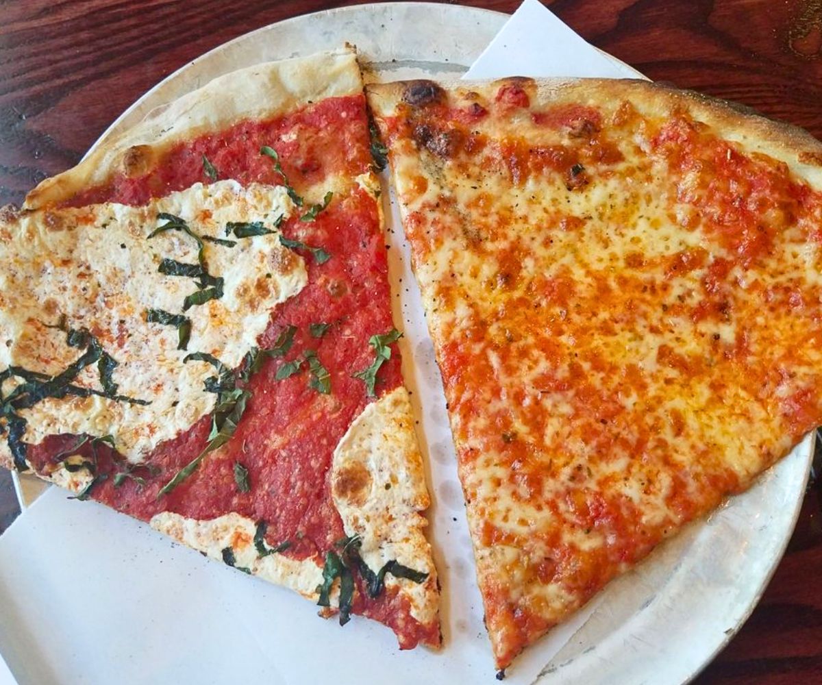 pizza slices at Mondo in Middletown, CT