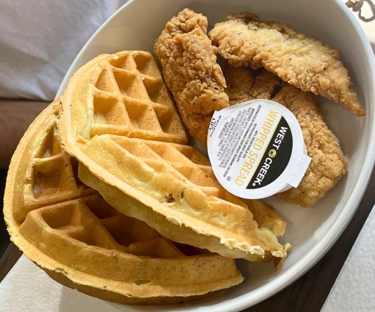 Chicken and Waffles at Angelle's Diner in Troutville, Virginia