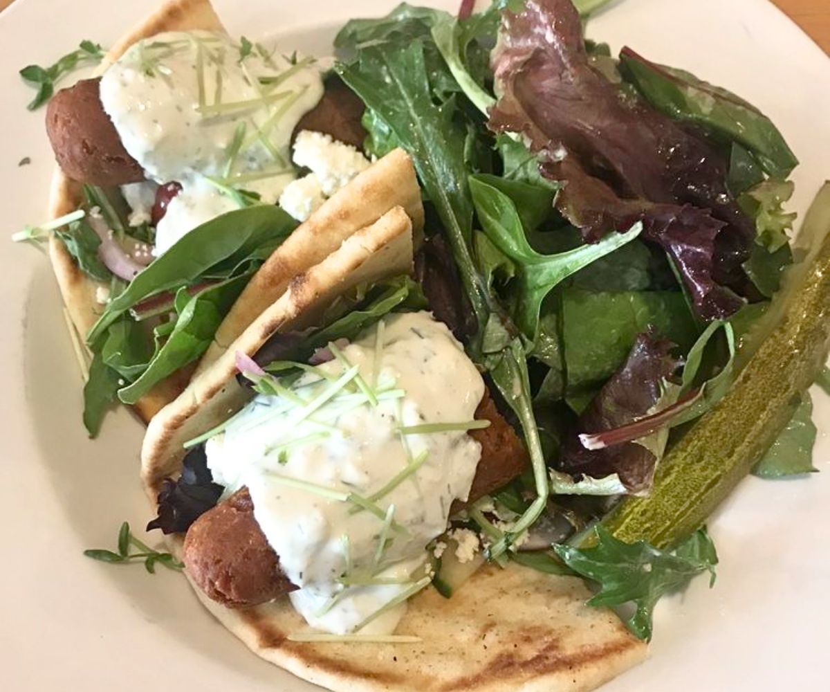 Falafel Sandwich at 3 Squares Cafe in Vergennes, VT
