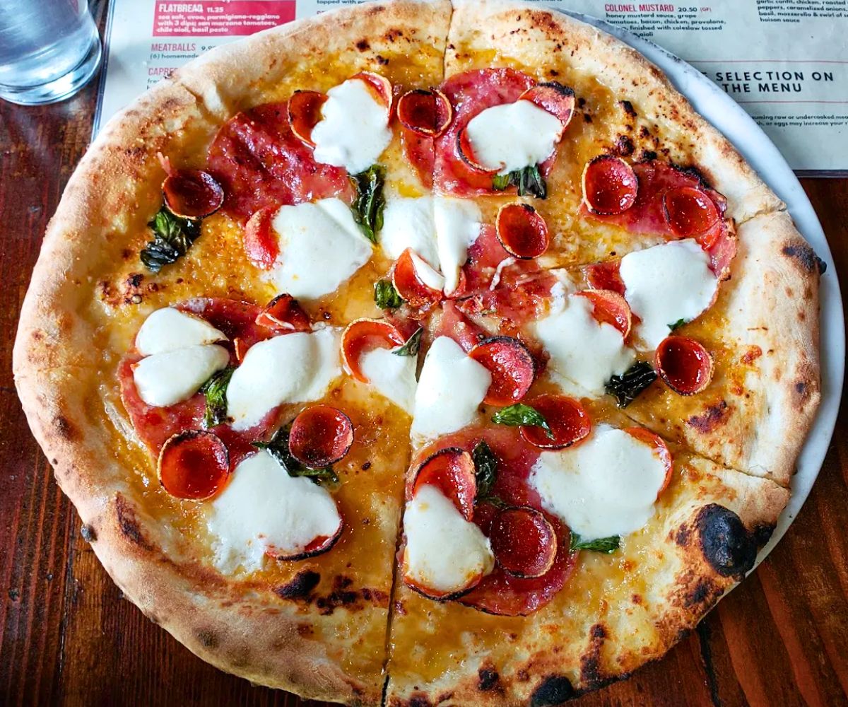 Honey Badger Pizza at Stick+Stone in Richland, Washington