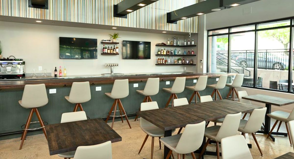 interior of No Regrets Pizza in Greenwood, Indiana