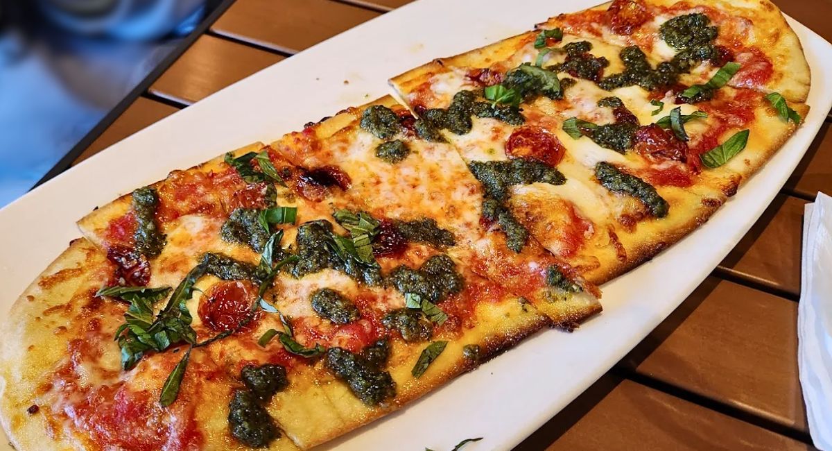 Pesto Flatbread at Porter Creek Hardwood Grill in Fargo, North Dakota