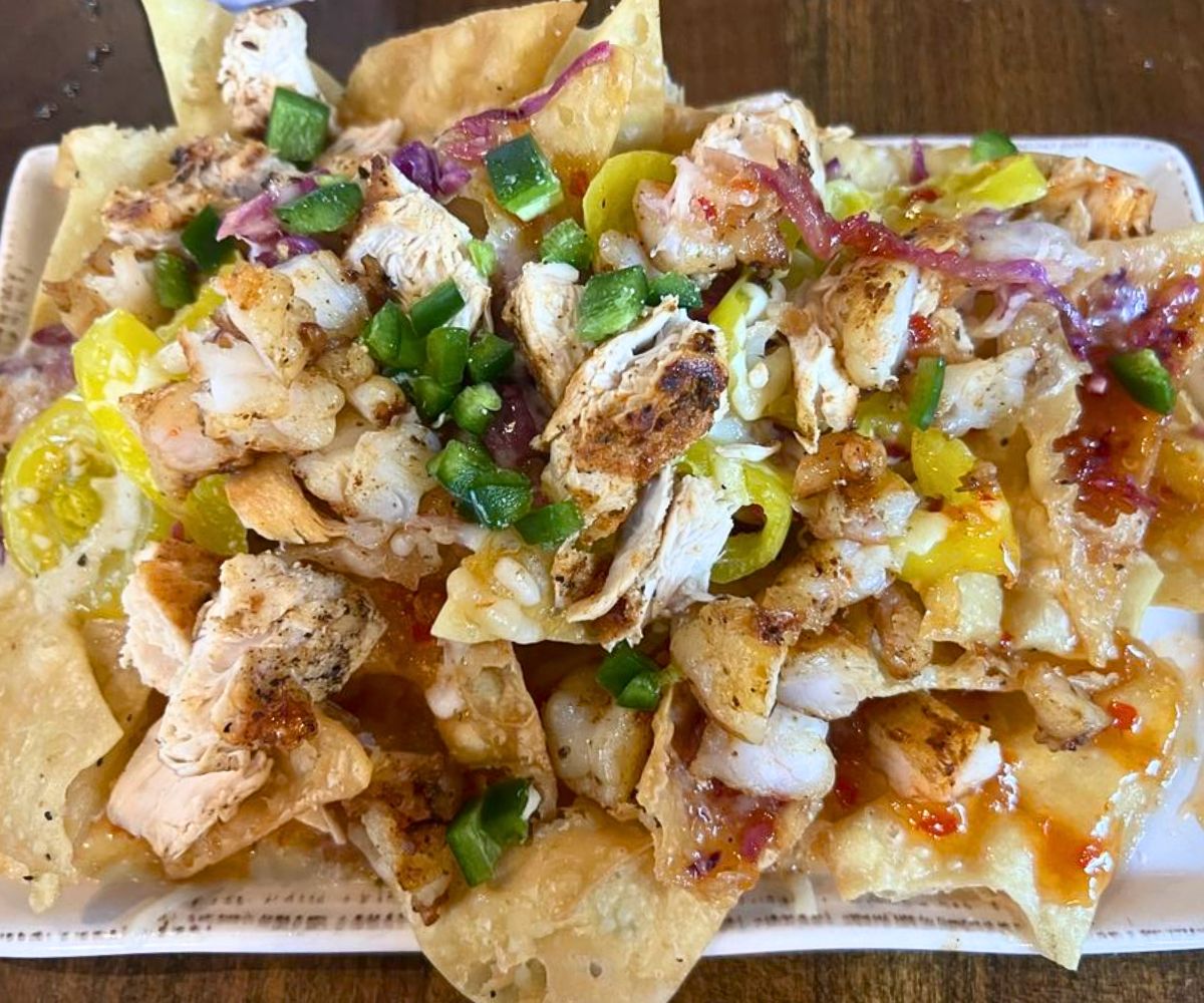 Wonton Nachos at 412 Public House in Cullman, Alabama