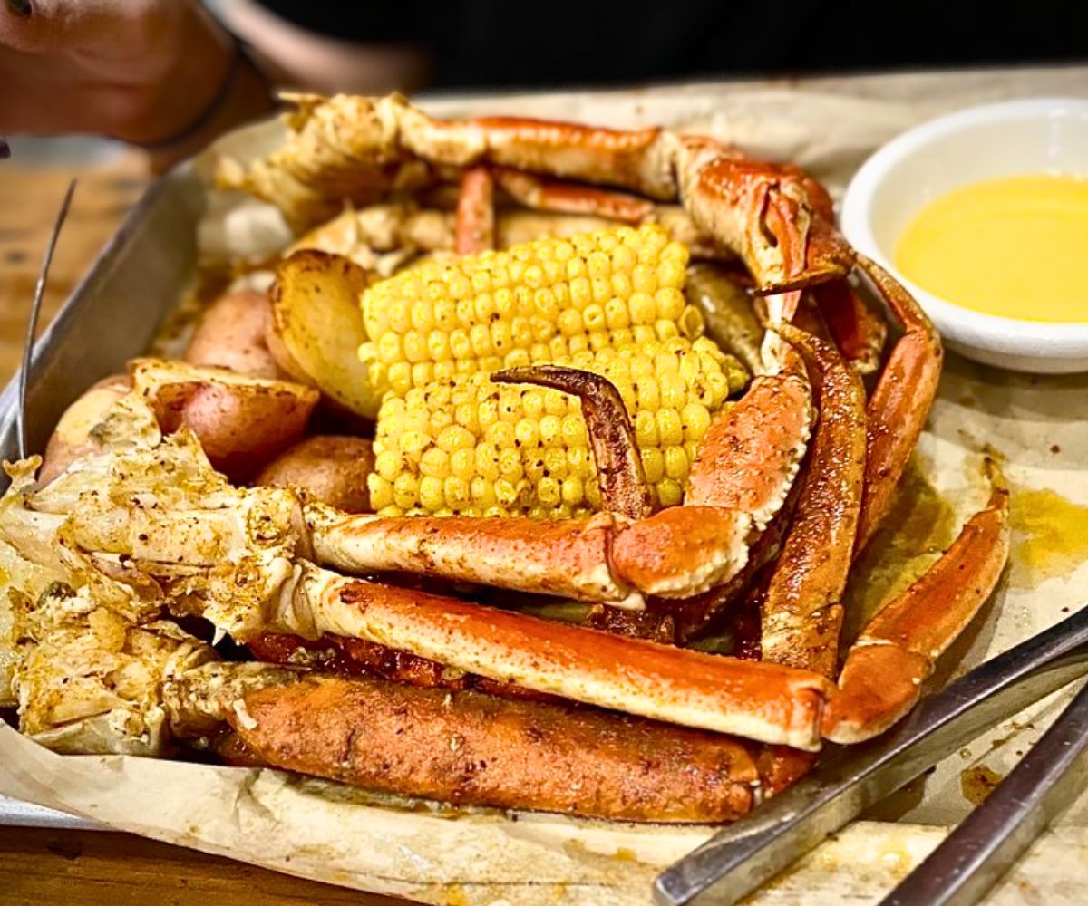 crab legs at Luna's Eat & Drink in Orange Beach, Alabama