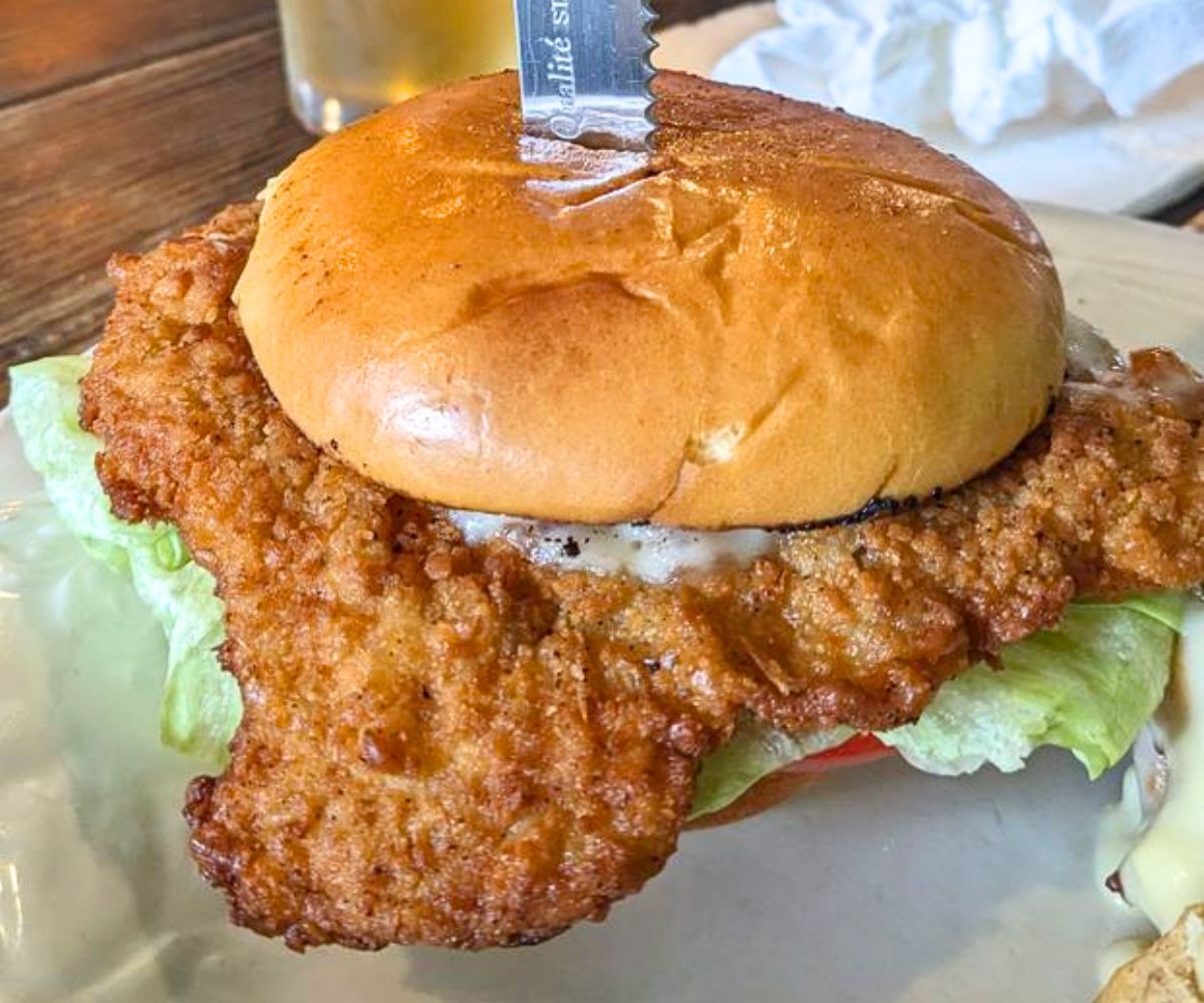 Pork Schnitzel Sandwich at Wunderbar in Covington, Kentucky