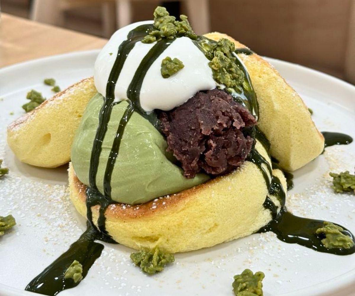 Red Bean Matcha Pancakes at J. S. Foodies in Princeton, New Jersey