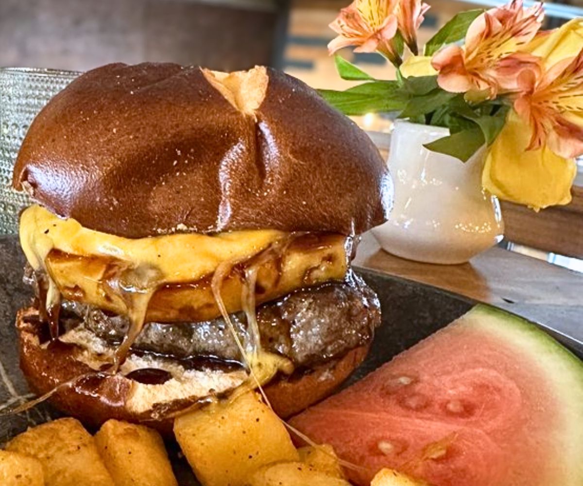 Island Burger at Tidewater Taphouse in Seward, Alaska