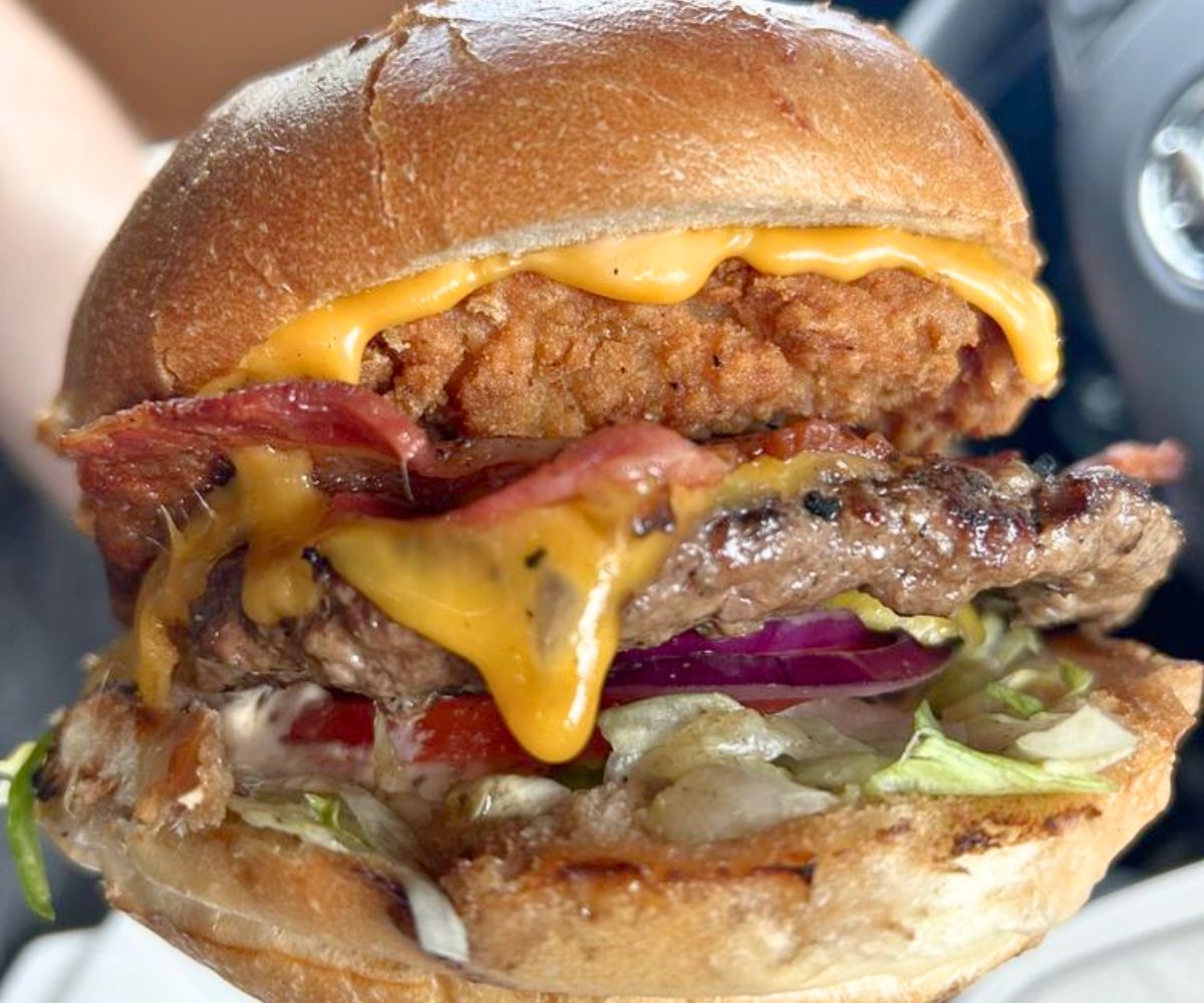 The Barnyard Burger at Machado Burgers in Santa Rosa, California