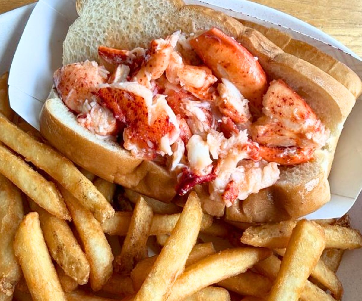 Warm Lobster Roll at Anthony's Seafood in Middletown, Rhode Island