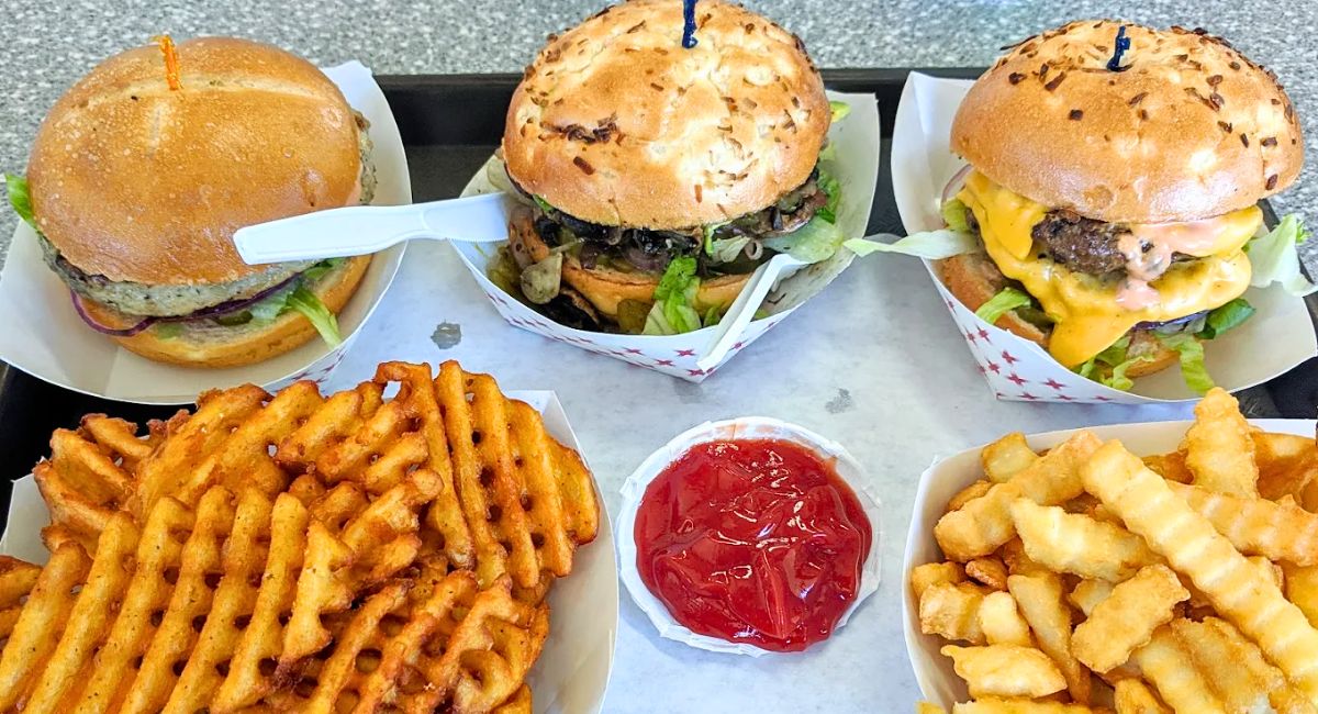 burgers at Machado Burgers in Santa Rosa, California