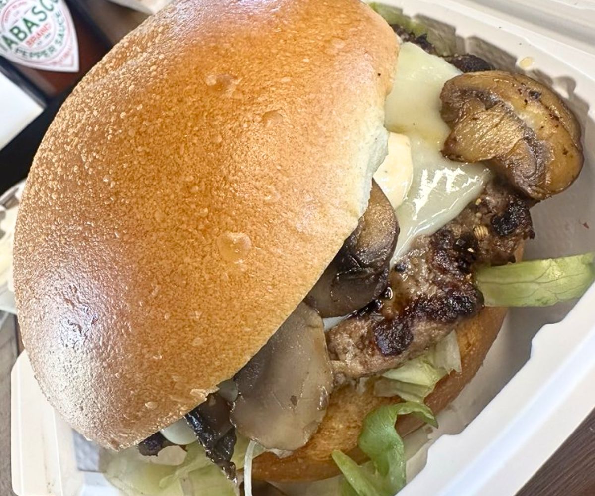 Mushroom Swiss Burger at Machado Burgers in Santa Rosa, CA