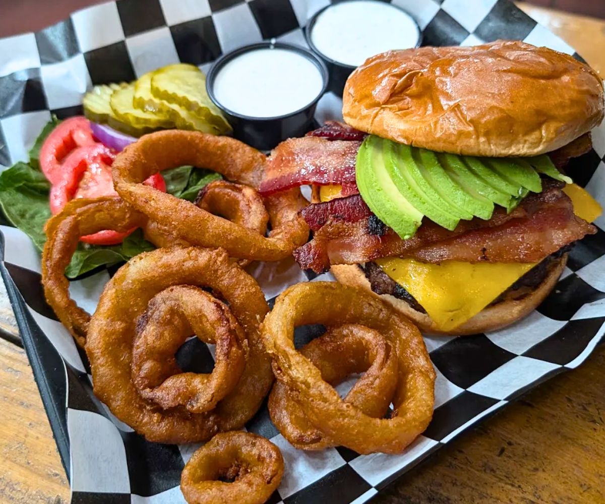 burger at Outlaw Grille in Sedona, Arizona