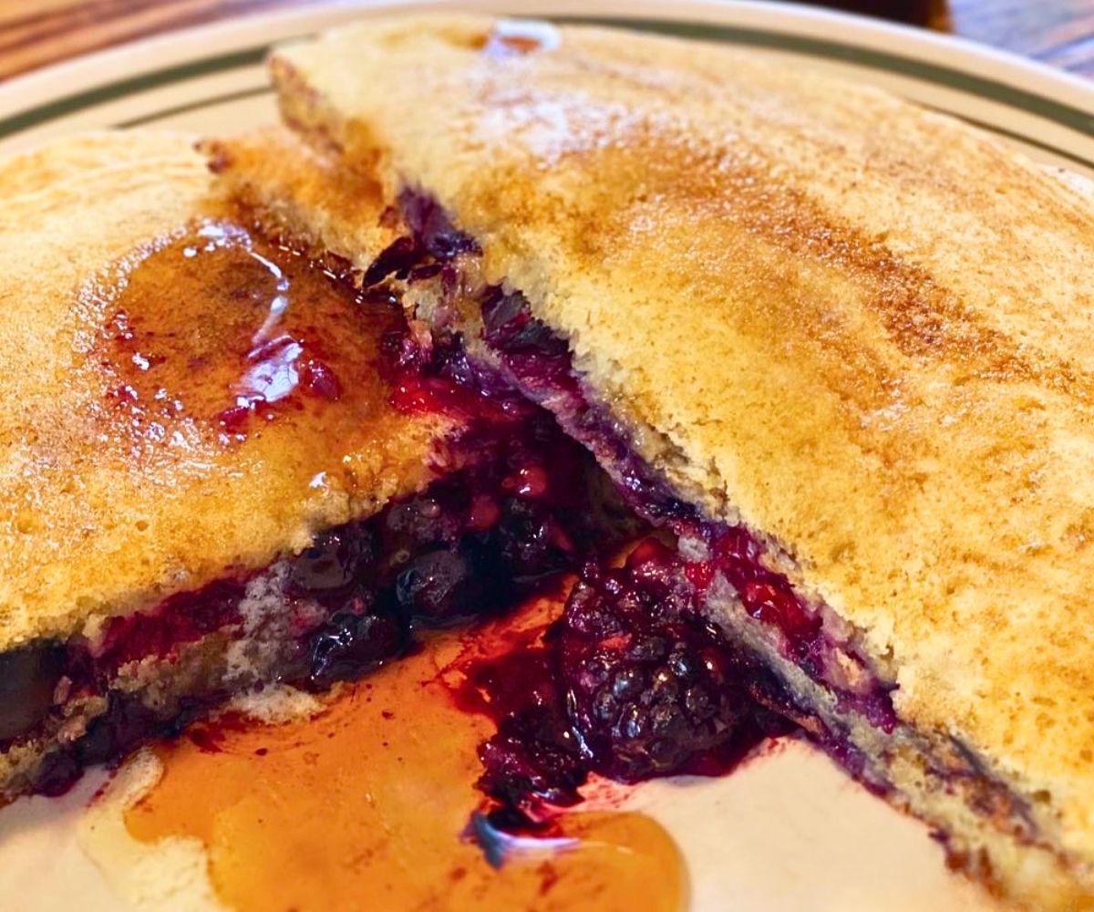 Berry Berry Pancakes at Dot's Restaurant in Wilmington, VT