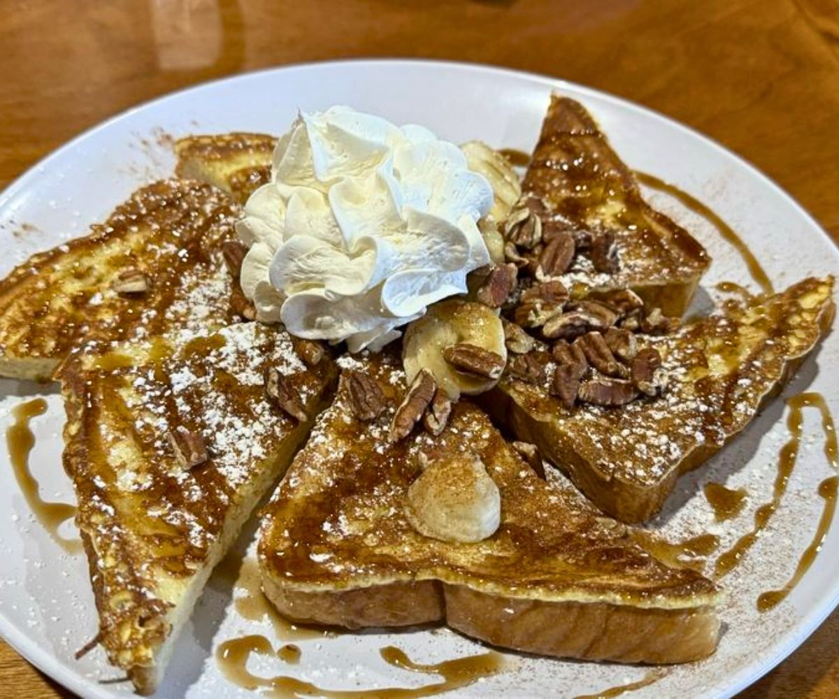 Bananas Foster French Toast at Sawyer's Farmhouse Breakfast in Pigeon Forge, Tennessee