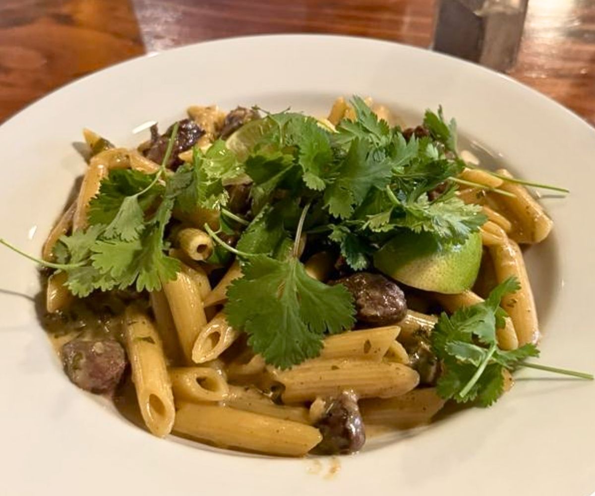 Cow Tail Penne Pasta at Cowfish in Lander, Wyoming