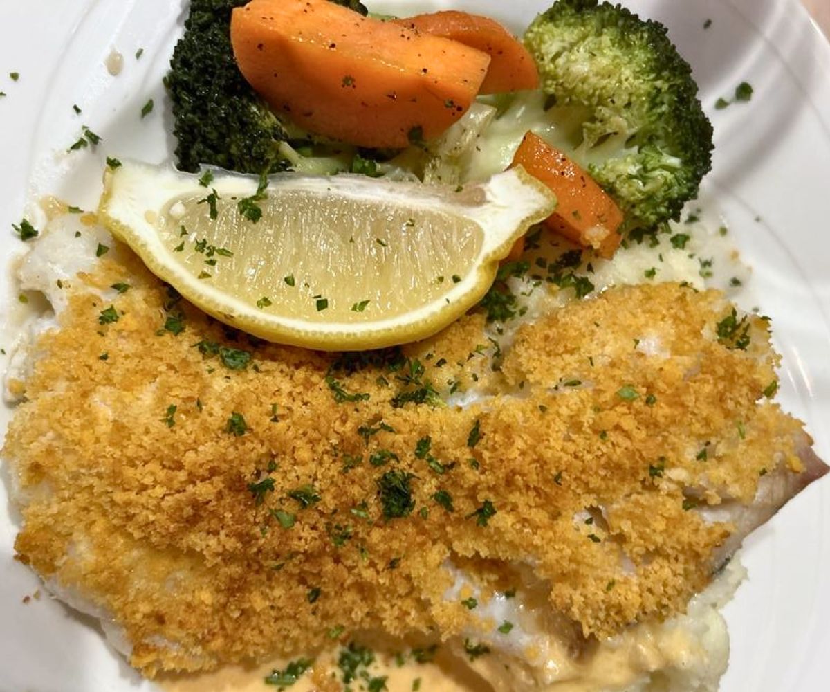 Baked Haddock at Mel's at 22 in Cooperstown, NY