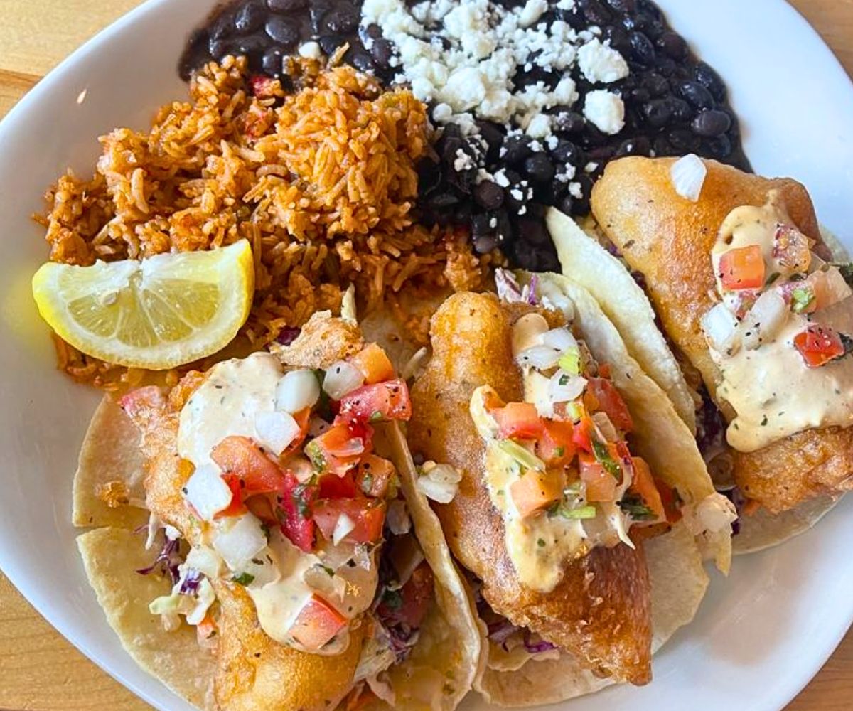 Alaskan Cod Tacos at Uptown Grill in Olympia, Washington