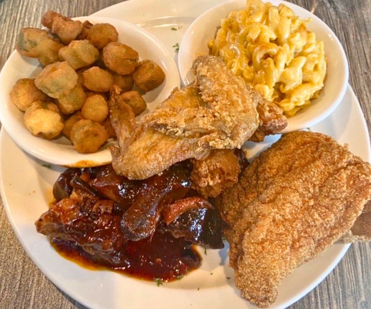 Bayou Combo at Cornbread Restaurant & Bar in Southfield, Michigan