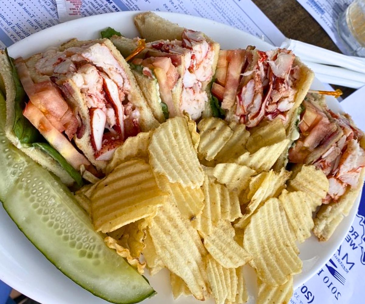 Lobster Club Sandwich at Maine Diner in Wells, ME