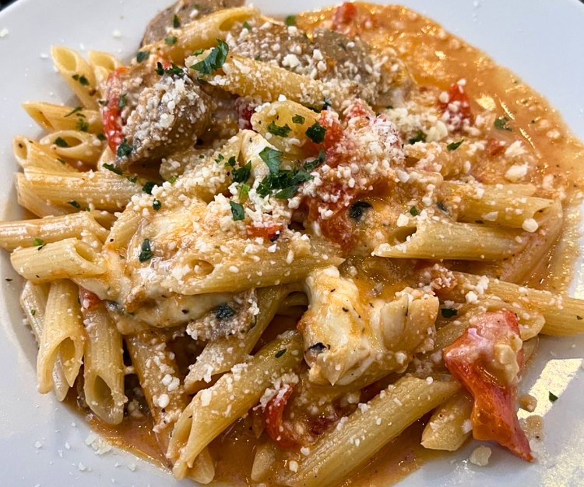 Sausage Arrabiatta at Bella's Bistro in Saratoga, Wyoming