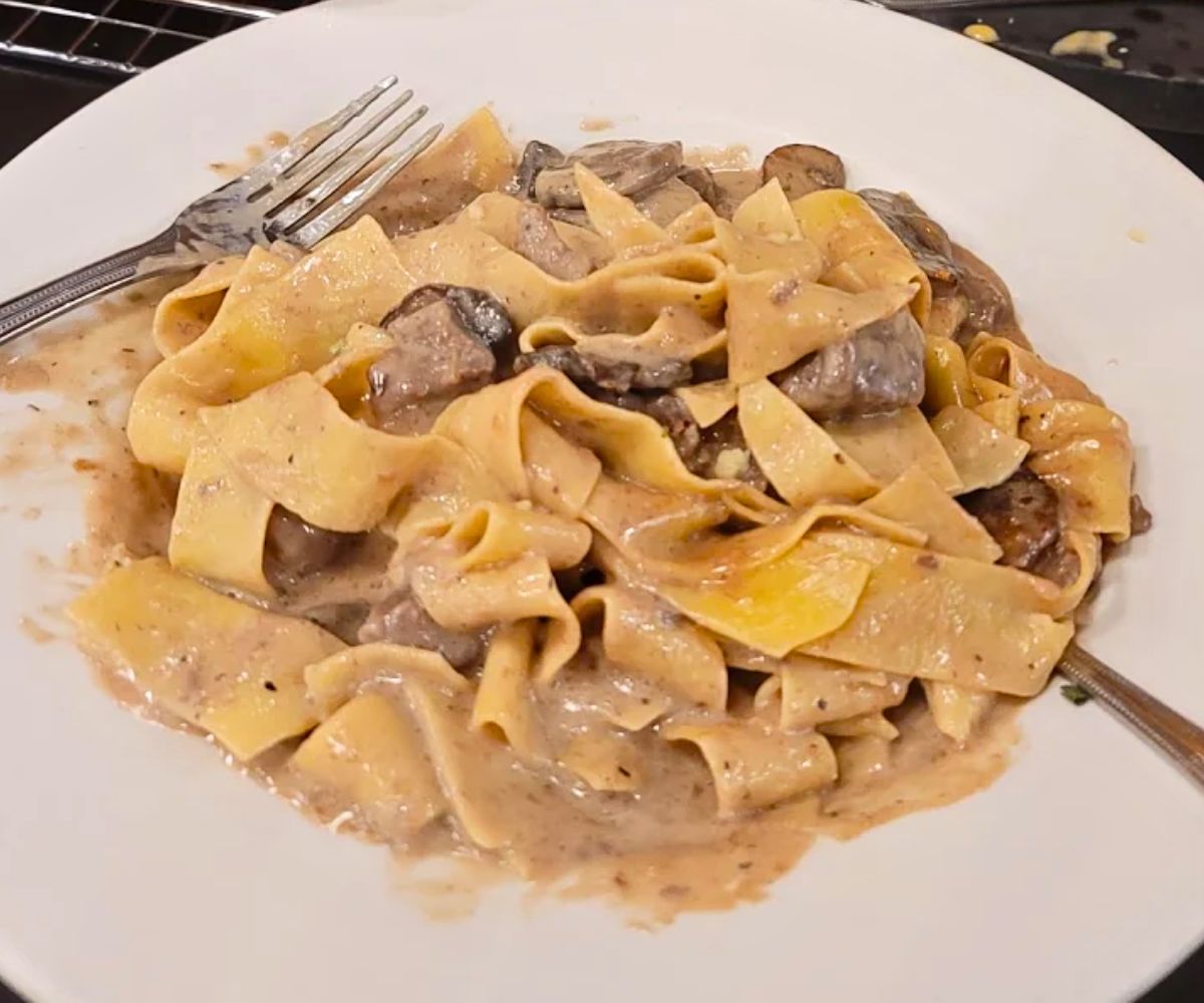 Beef Stroganoff at Gella's Diner & Lb Brewing in Hays, KS