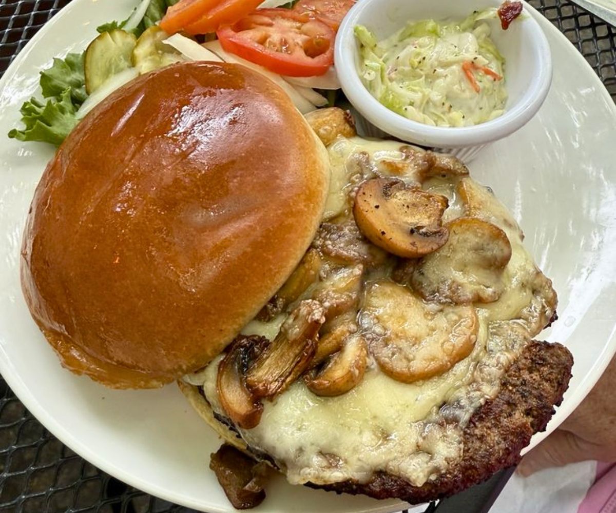 Mushroom Swiss Burger at Local Flavor Cafe in Eureka Springs, Arkansas