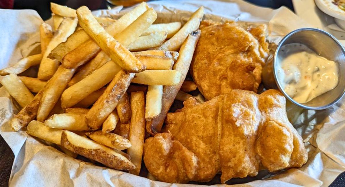 Halibut Fish + Chips at Skagway Brewing Company in Skagway, Alaska