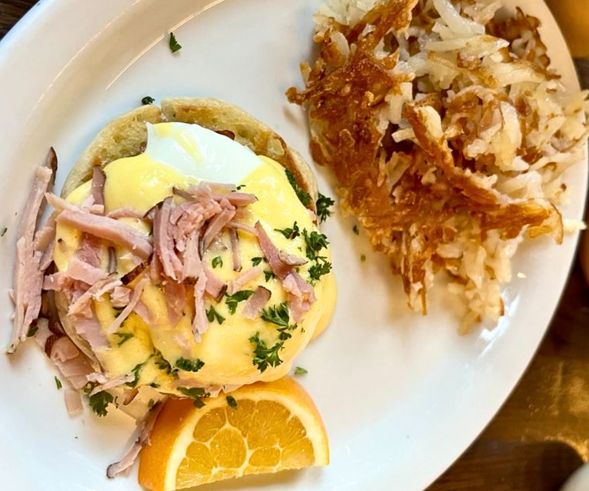 Our Famous Kneadery Benedict at The Kneadery in Ketchum, Idaho