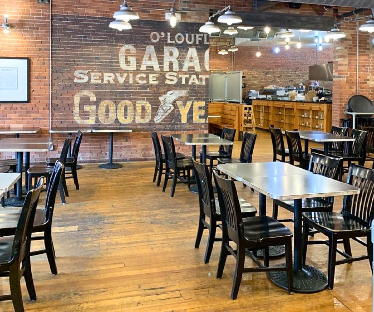 interior of Gella's Diner & Lb Brewing in Hays, Kansas