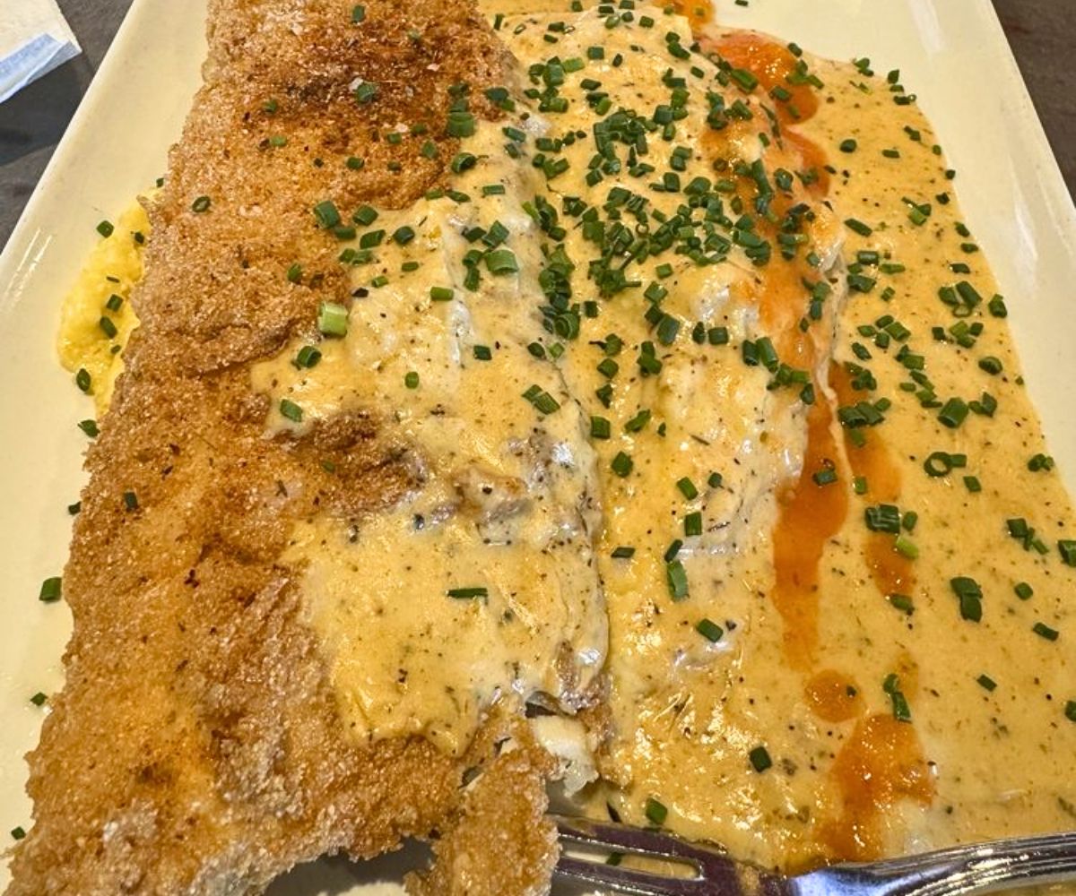 Fried Fish and Grits at Cribbs Kitchen in Spartanburg, SC