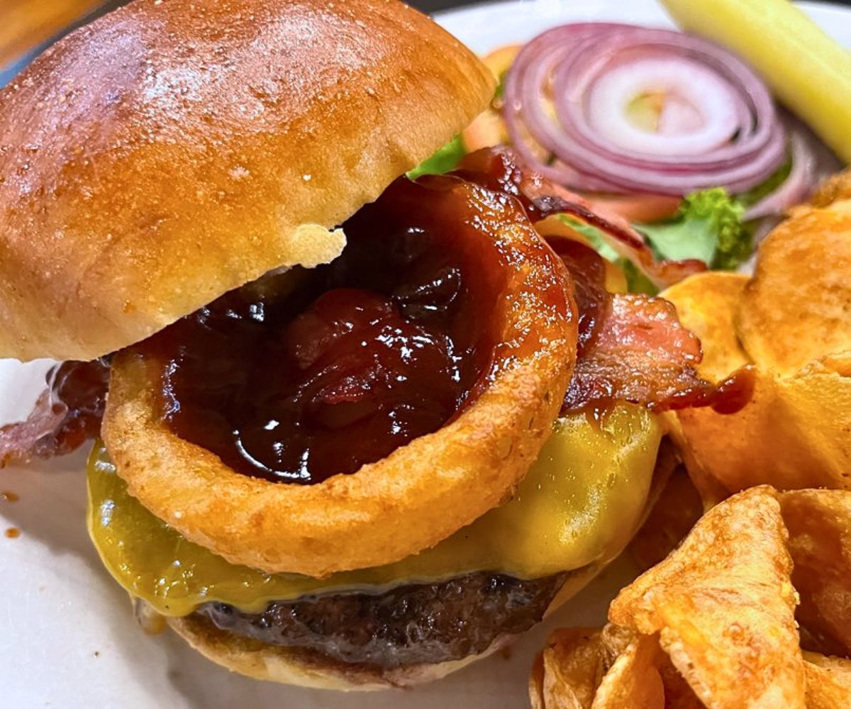 Frontier Burger at Gella's Diner & Lb Brewing in Hays, Kansas