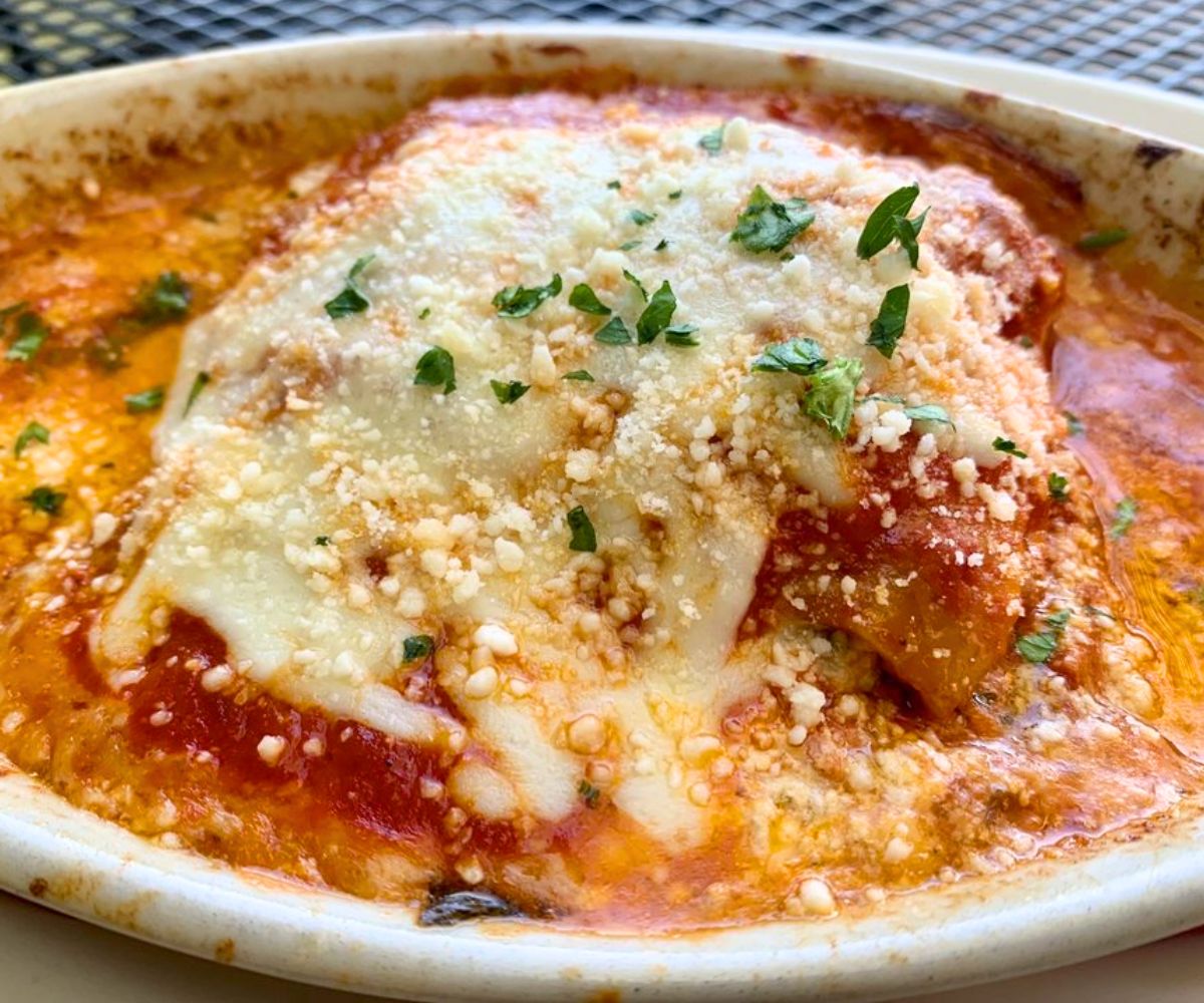 Lasagna at Bella's Bistro in Saratoga, WY