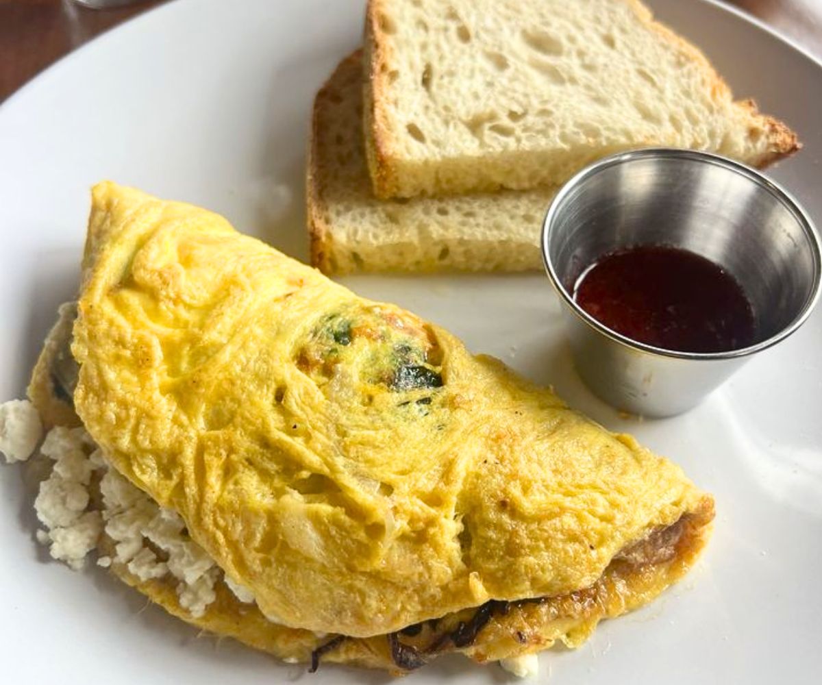 Spinach Feta Omelette at The Early Bird Eatery in South Bend, Indiana