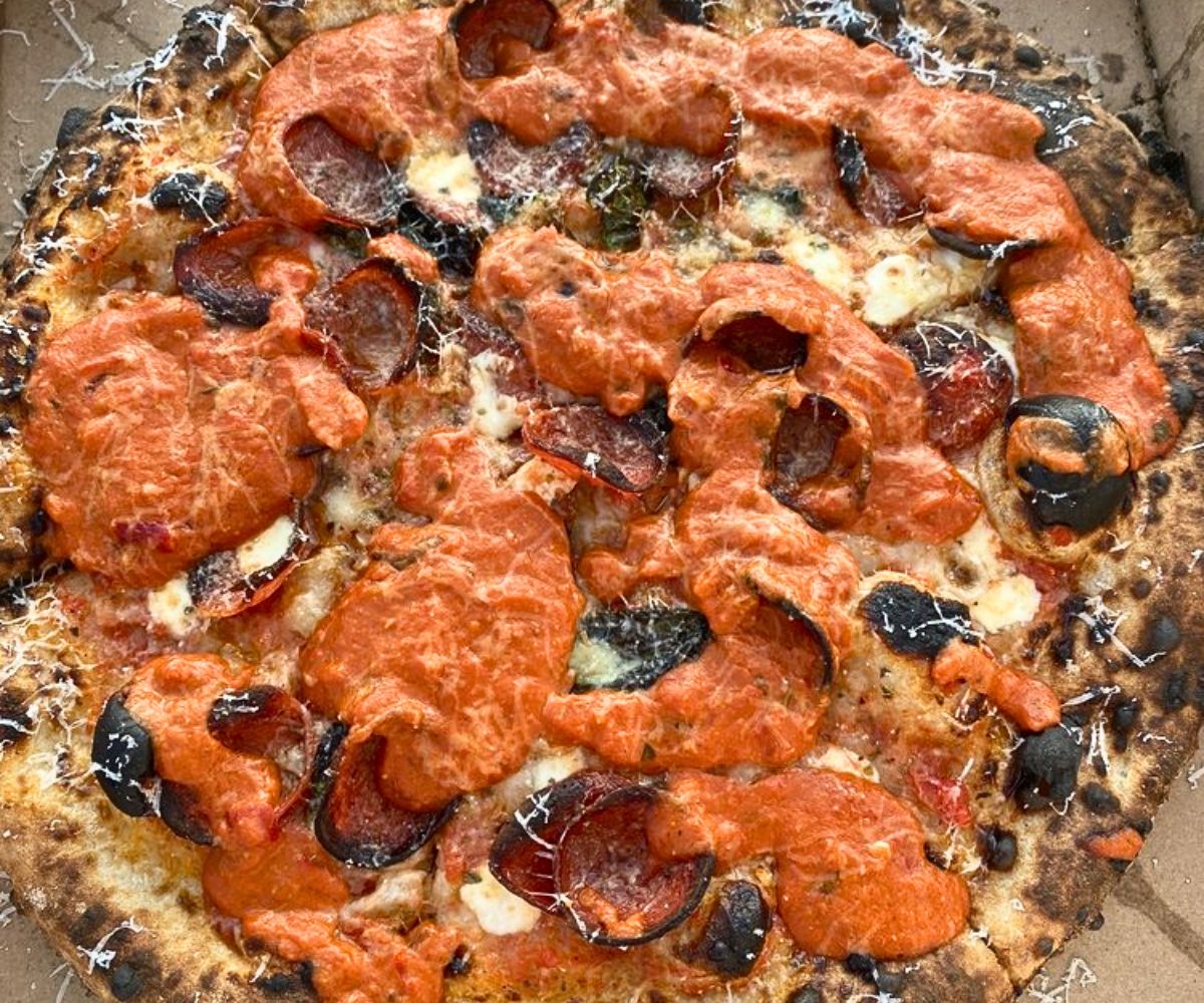 Vodka Pepperoni Pizza at Thompson and Bleecker in Ithaca, NY