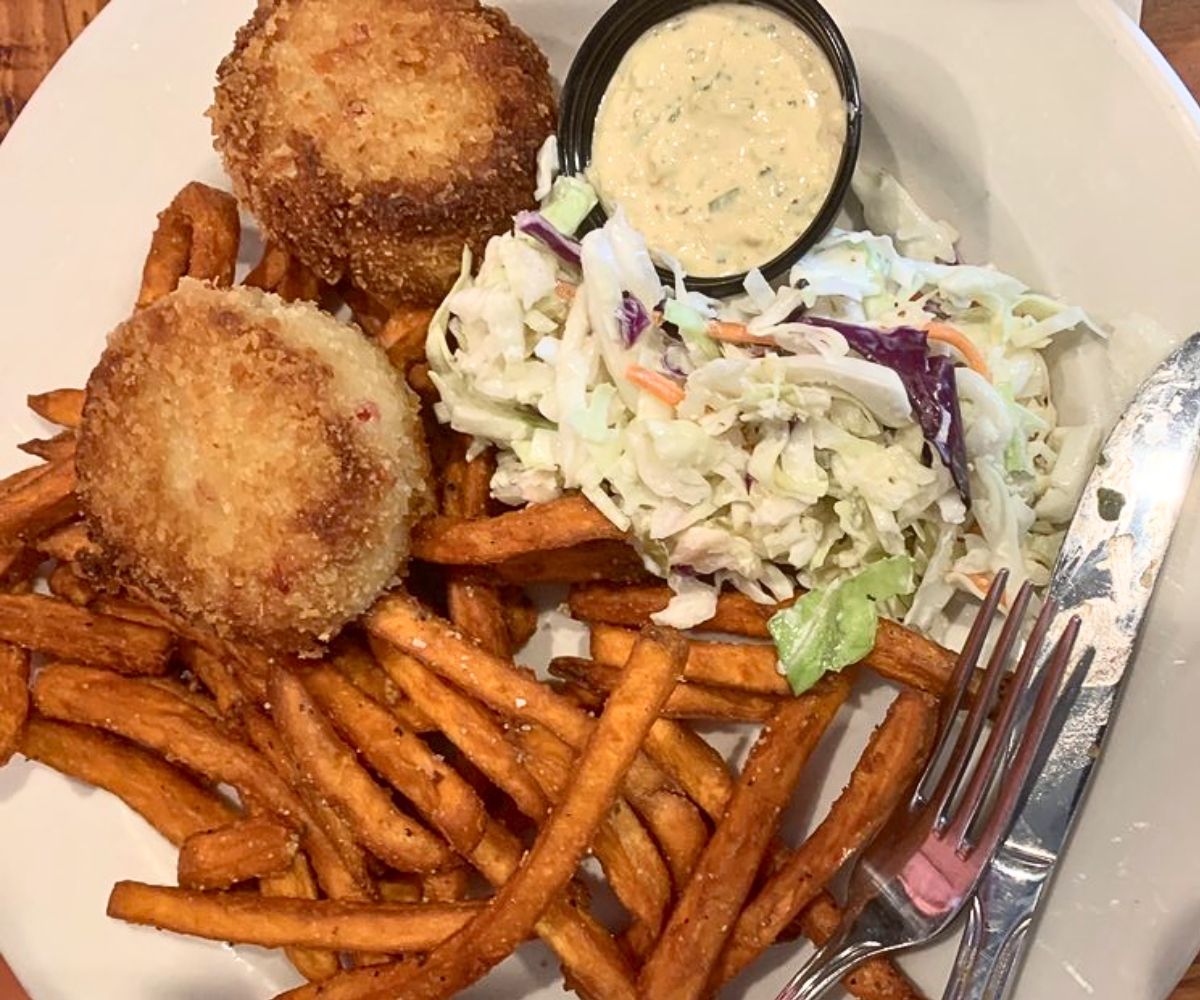 crab cakes at Boure Restaurant in Oxford, MS